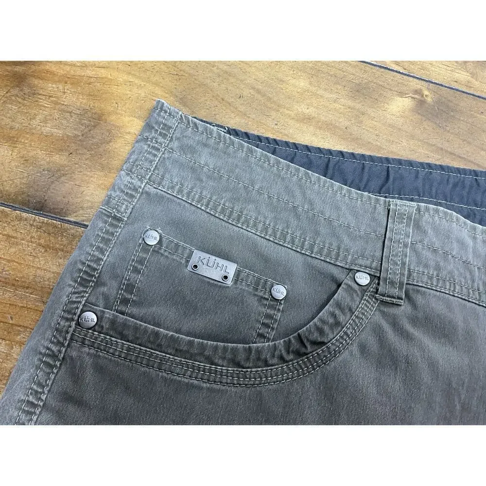 KUHL REVOLVR Mens Sz 40x30 Brown Cotton Stretch Outdoor Trail Pants